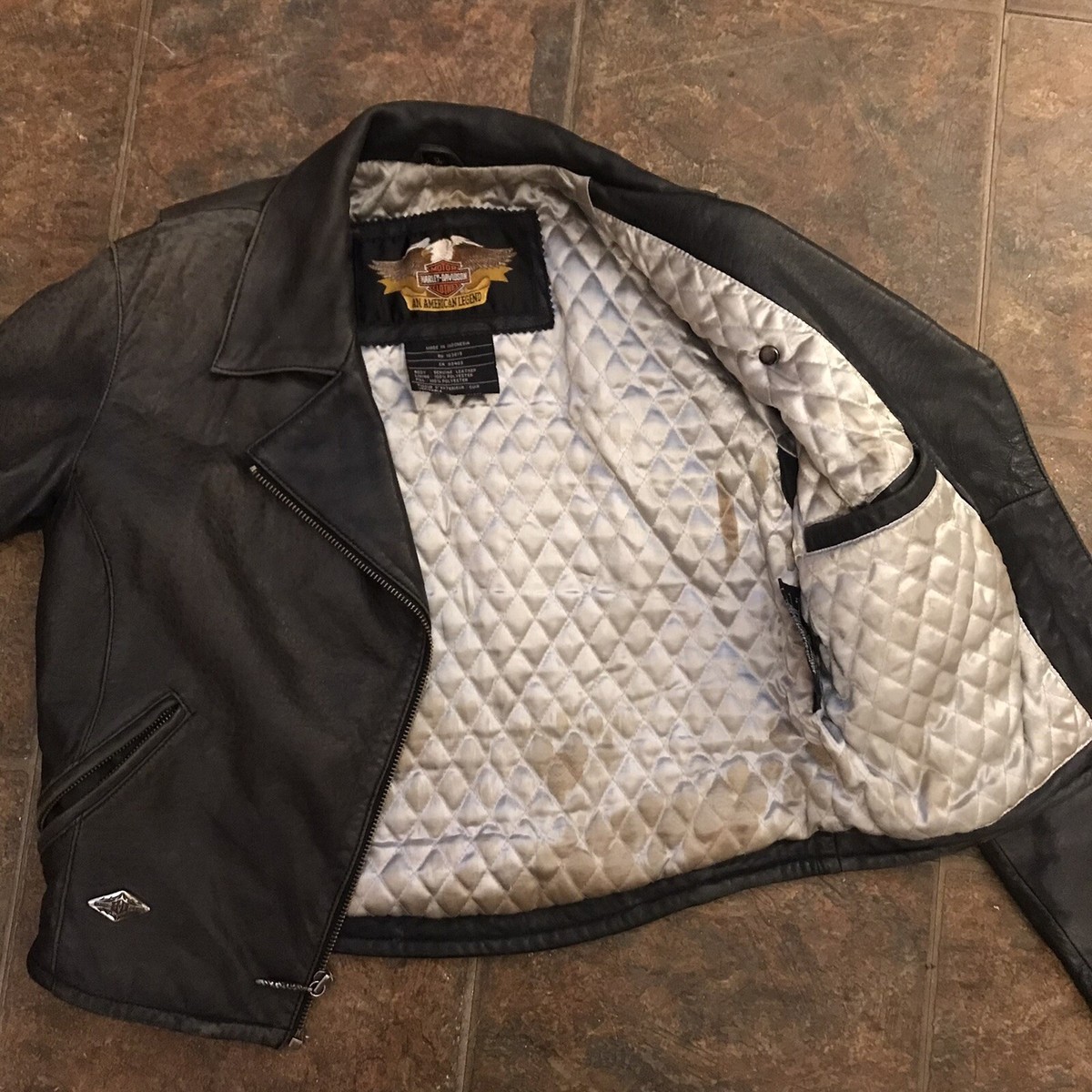 Harley Davidson Black Leather Jacket RN 103819 / CA 03402 Womens