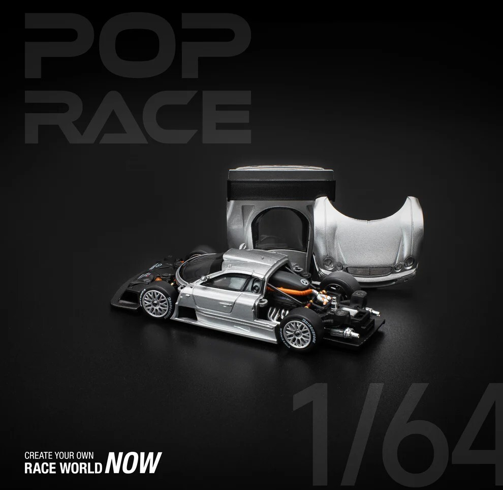Pop Race 1:64 Mercedes-Benz CLK AMG GTR (Silver) Street Version
