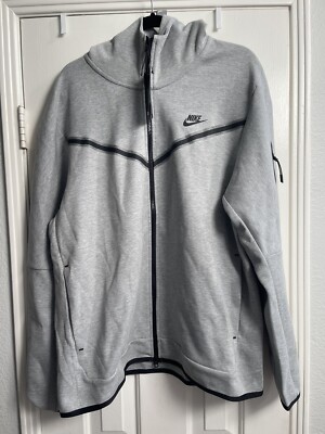 Nike Tech Fleece Hoodie Mens CU4489-063 Dark Grey Black Full Zip