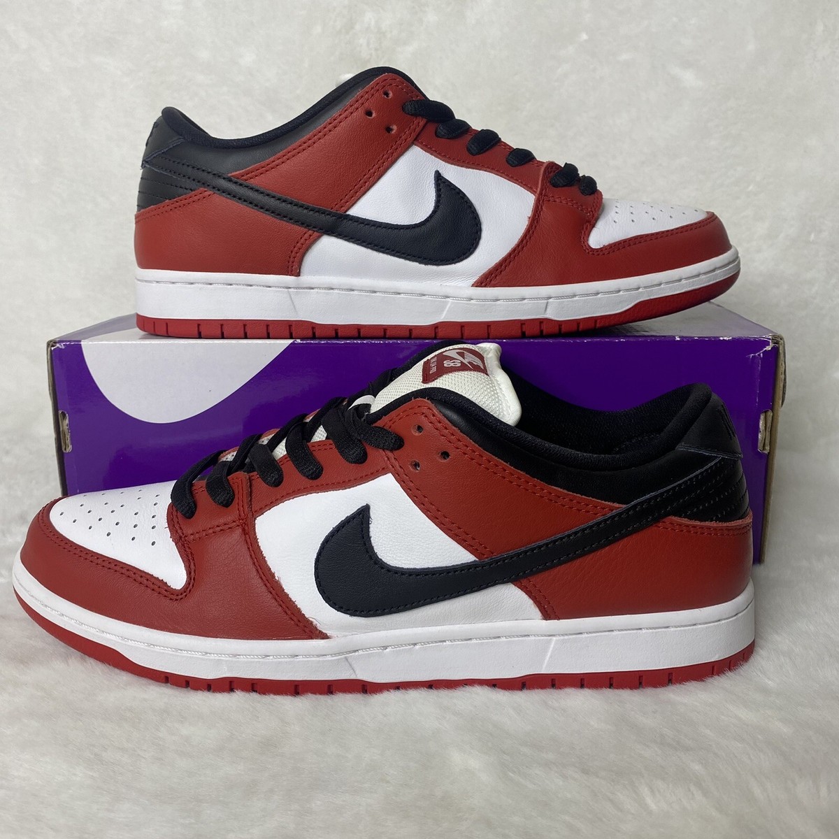 Nike SB Dunk Low Pro Chicago J Pack Bred Black Red Men Size 11