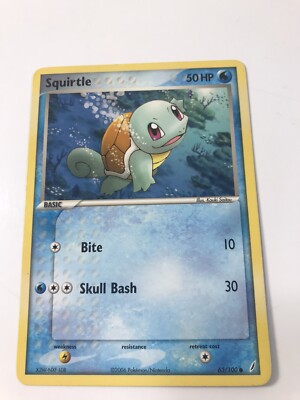 2006 Pokemon Card EX Crystal Guardians Squirtle 63/100 NM Near