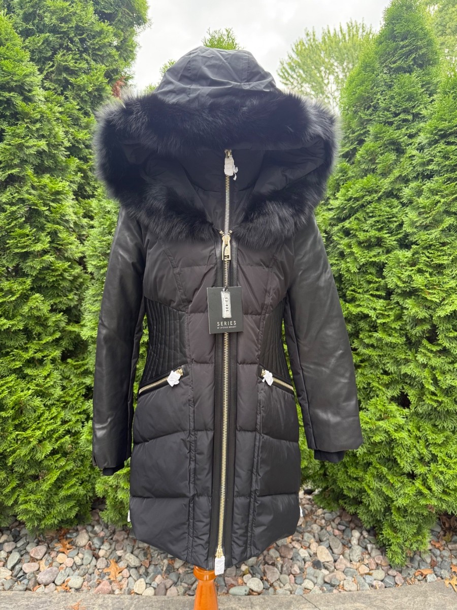 NICOLE BENISTI SERIES COURVECHAL Puffer Down BLACK JACKET COAT