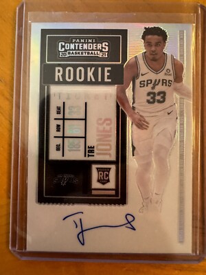 2020 Tre Jones Contenders Auto RC Spurs