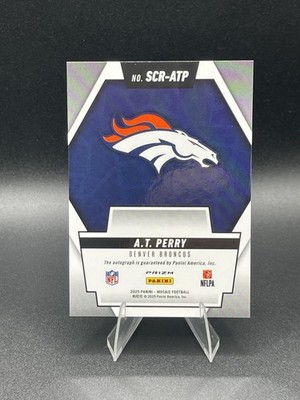 2025 Panini Mosaic Football A.T. Perry Scripts #SCR-ATP Silver