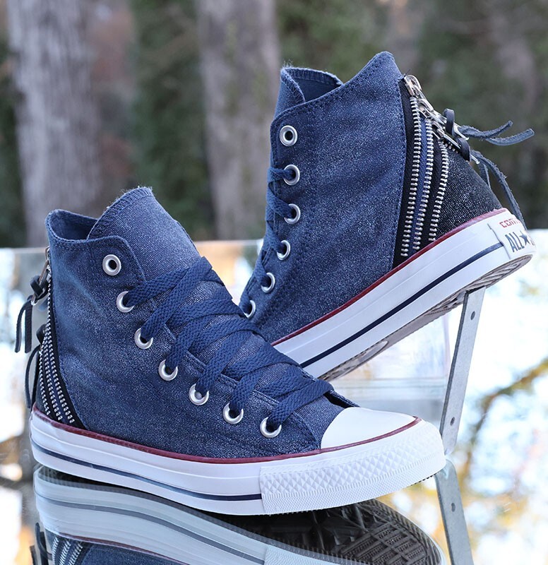 Converse Chuck Taylor All Star Hi Tri Zip Sparkle Women's Size 6