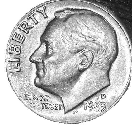 1983-P Roosevelt Dime 10c Off Center Error Coin - SR745 | eBay