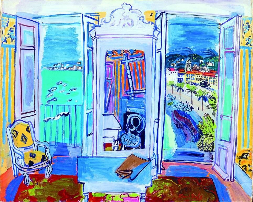 Interior with Open Windows Raoul Dufy 1941 Colorful French Riviera