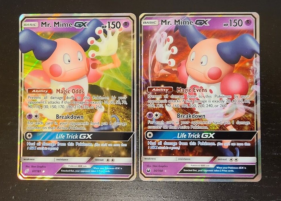 2x ULTRA RARE Mr. Mime GX (BOTH VERSIONS) 67/181 56/168 Pokemon SM