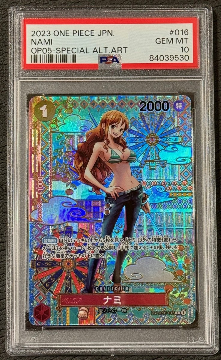 PSA 10 Nami OP01-016 Special Alt Art One Piece Card Awakening Of