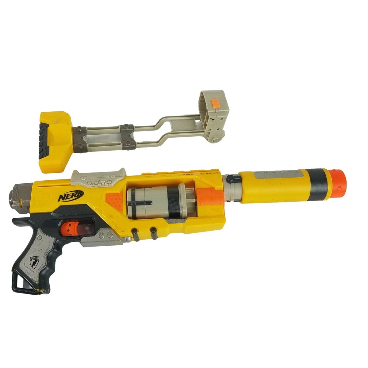 Rare Nerf N-Strike Spectre Rev-5 Blaster Dart Gun w/ Attachments