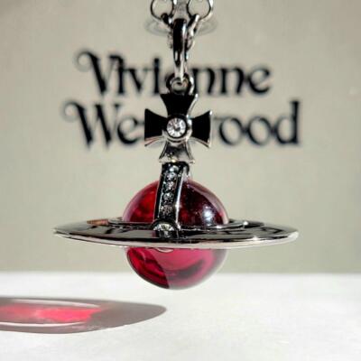 Vivienne Westwood Small Orb Necklace Pendant Purplish red x