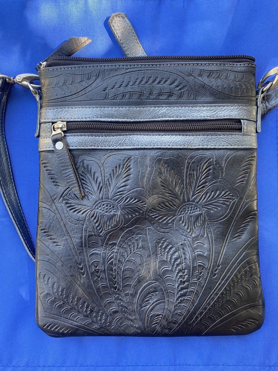 J.L. SALDIVAR Paraguay Handcrafted Floral Leather tooled crossbody