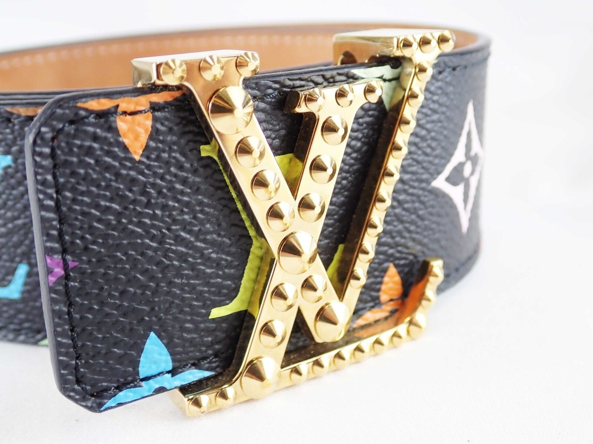 LOUIS VUITTON LV Initiales Logo Belt Monogram Multicolor M6908 90