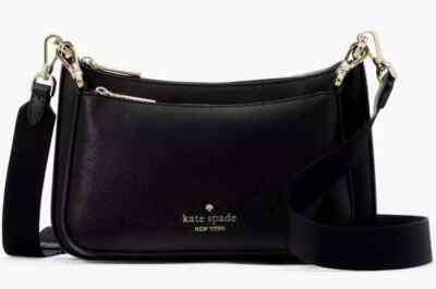 Kate Spade Duet Black Saffiano Leather Crossbody Bag KH757 Purse