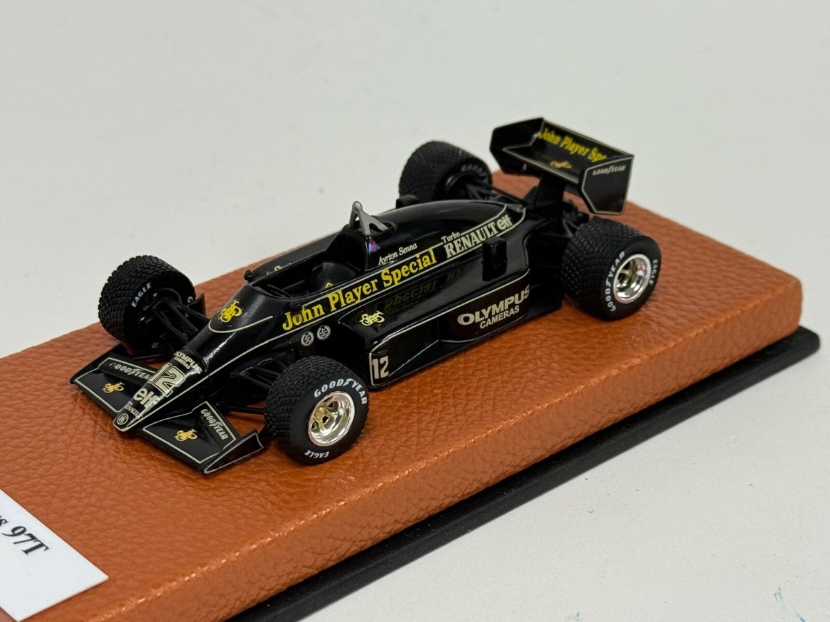 1/43 Lotus 97T from 1985 F1 Season Ayrton Senna JPS Leather base