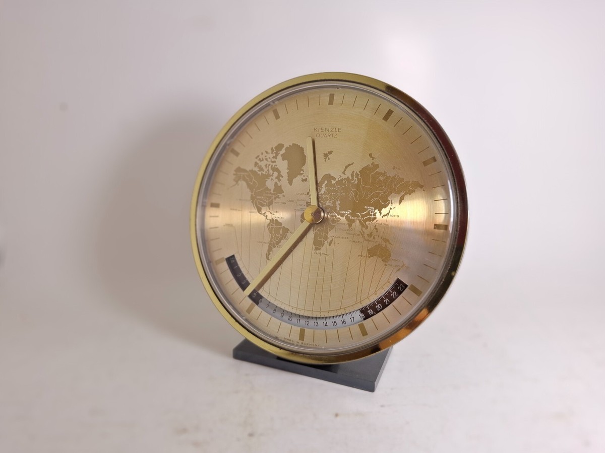 Rare Vintage Kienzle Quartz Battery Desktop Germany Time Clock