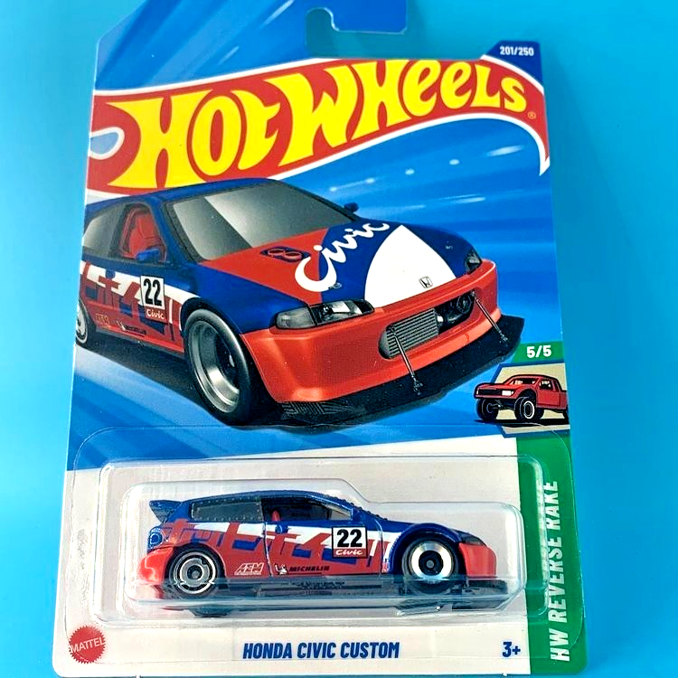 HOT WHEELS 2025 HONDA CIVIC CUSTOM METALFLAKE BLUE 201/250 JBB22
