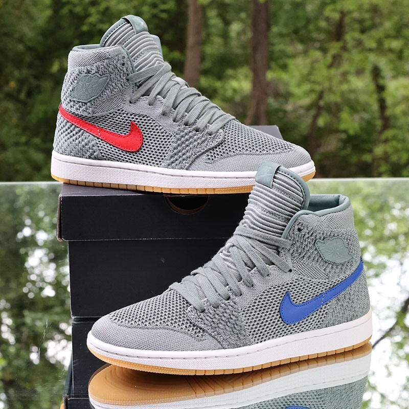Nike Air Jordan 1 Retro High Flyknit Size 5.5Y Clay Green Custom