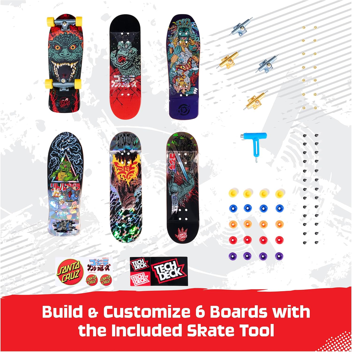 TECH DECK, Godzilla Sk8Shop Fingerboard Bonus Pack, Collectible