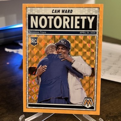 Cam Ward 2025 Mosaic Football Orange Mosaic Notoriety RC #17