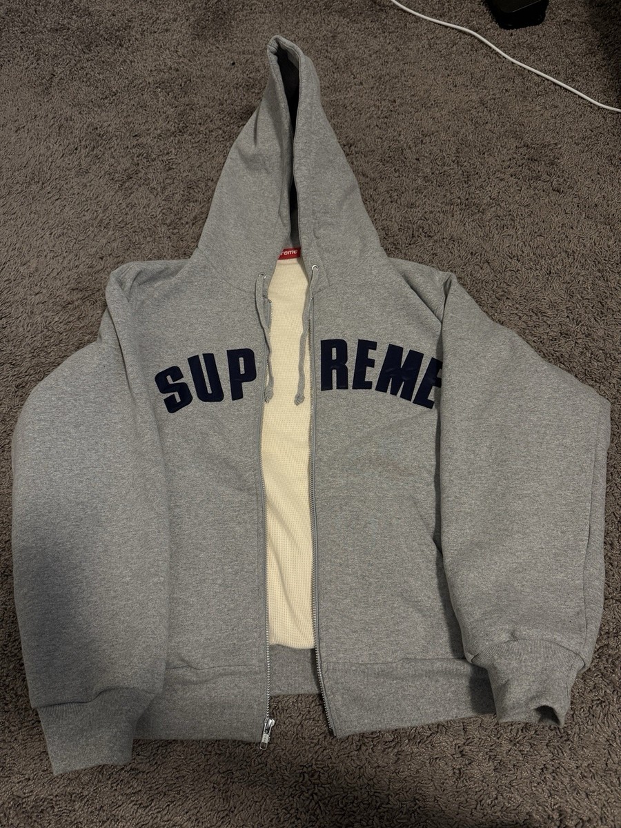 Supreme Arc Thermal Zip Up Hooded Sweatshirt 'Heather Grey' | eBay