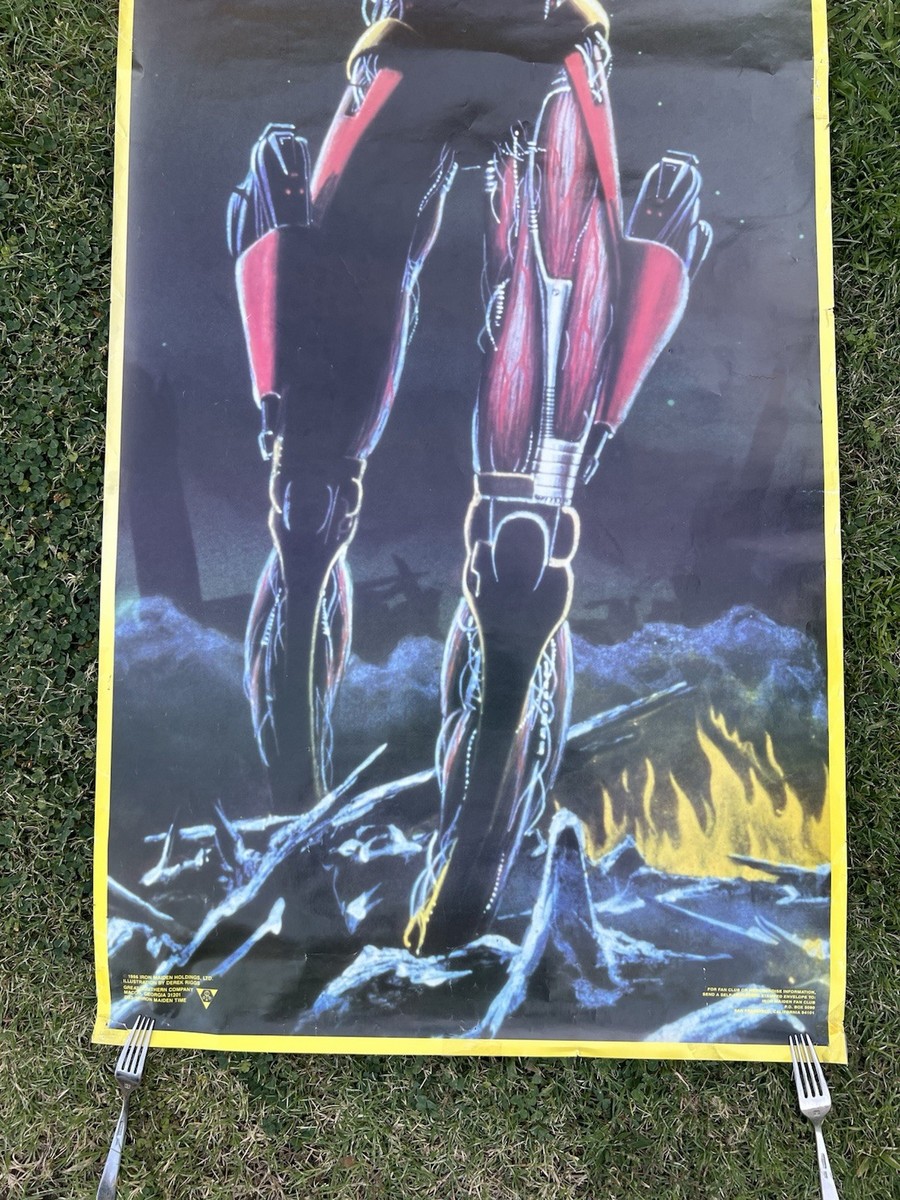 Rare Vintage Iron Maiden SOMEWHERE IN TIME 1986 door poster D33-14