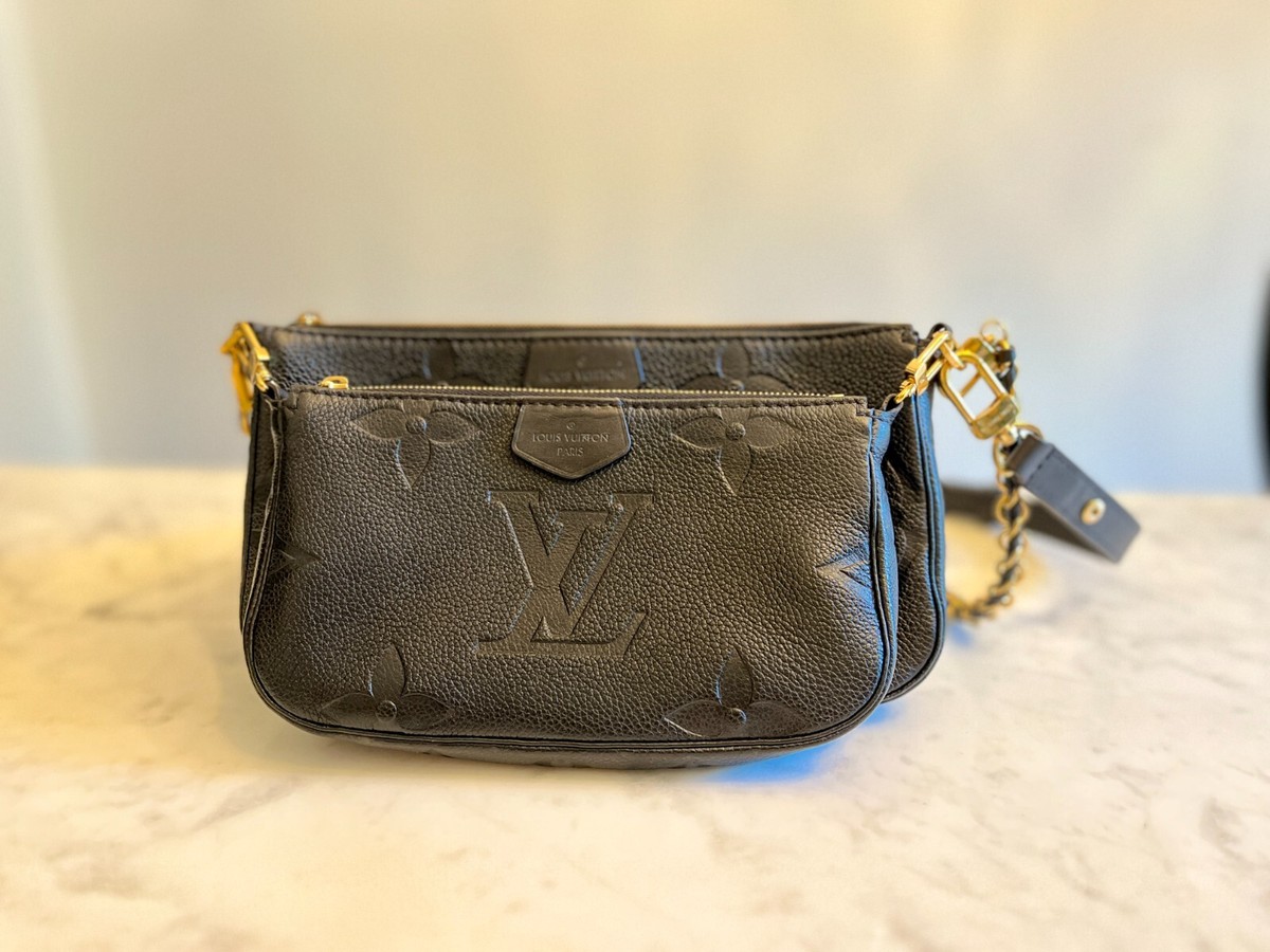 Louis Vuitton Multi Pochette Accessoires Black Empreinte Leather