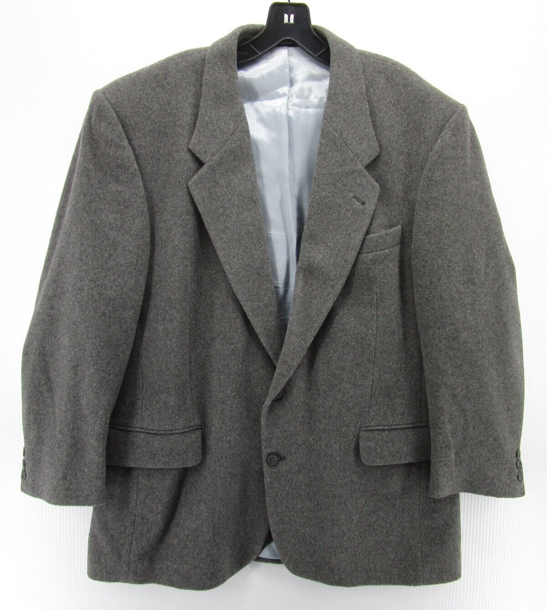 VINTAGE Christian Aujard Jacket Men 44 Gray Camel Hair Blazer Coat