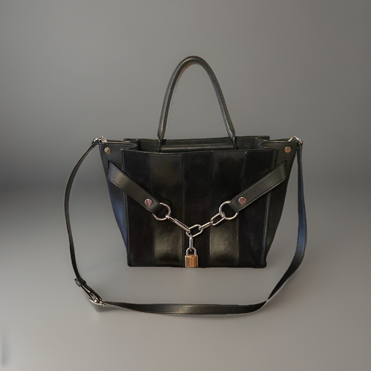 Alexander Wang Large Attica Bag Black On Black Crossbody Rhodium
