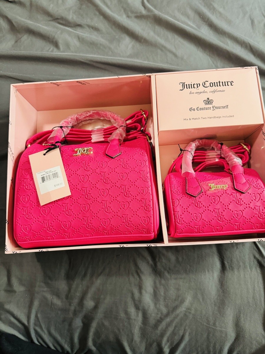 Juicy Couture Hot Pink Mommy & Me matching bag Free Love Satchel