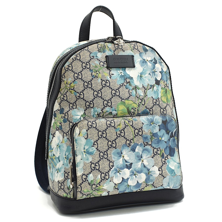 GUCCI GG Supreme Blooms Day Backpack 546327 Backpack Navy Blue