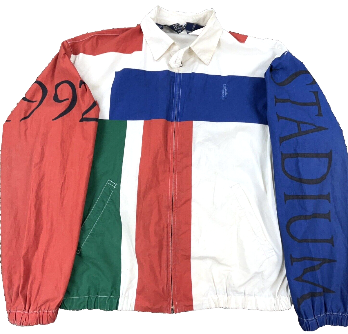 Vintage Polo Ralph Lauren Jacket Men M 90s Olympics Stadium Hurdle