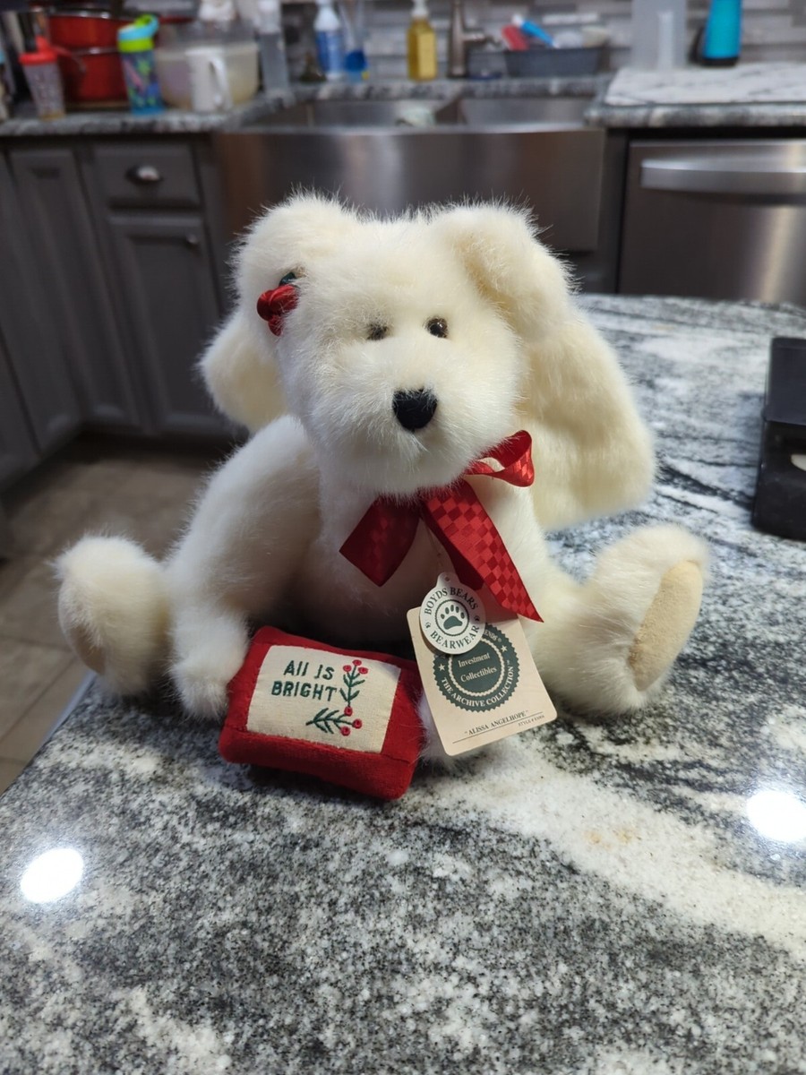Boyds Bears Alissa Angelhope Plush White Teddy Bear Angel Bear