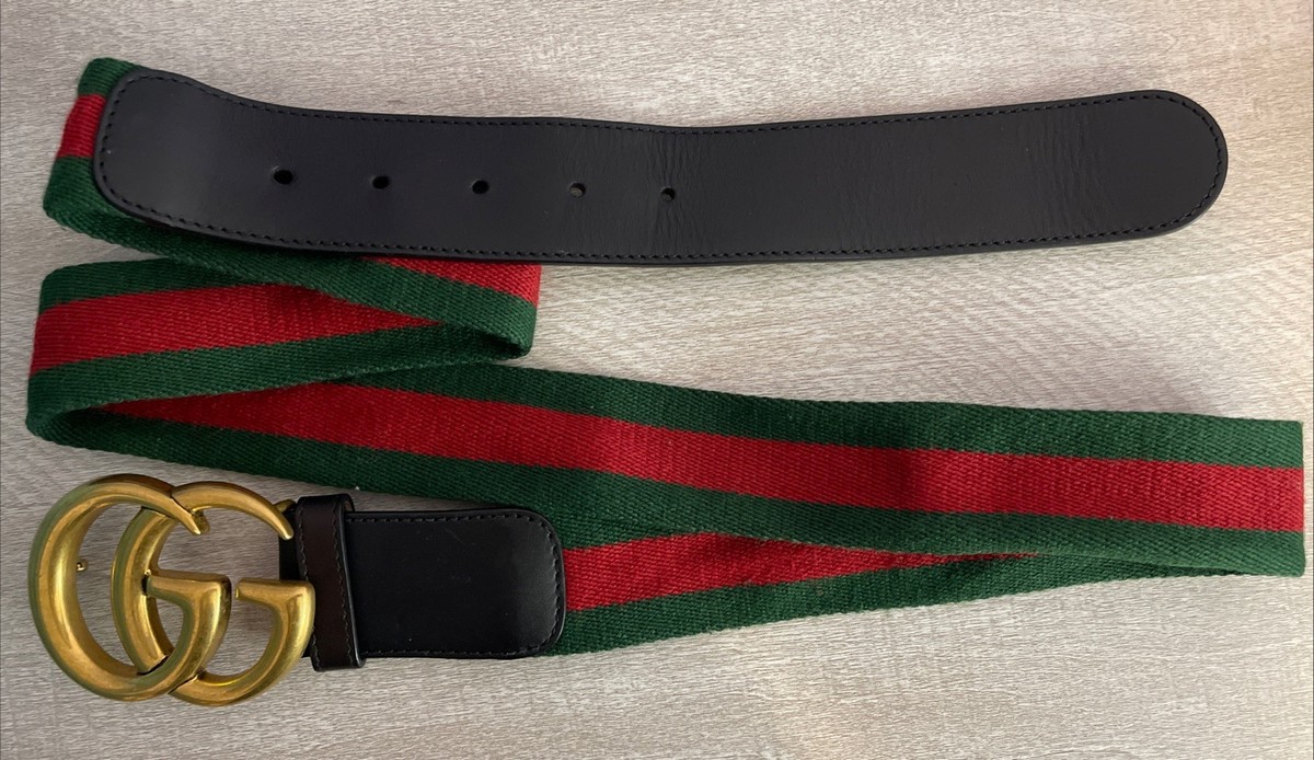 Gucci Green & Red Striped #409416 HE21T 105•42 #480199 Double G