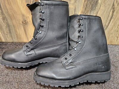 New Belleville GORE-TEX Black Leather Military Engineer Boots Size