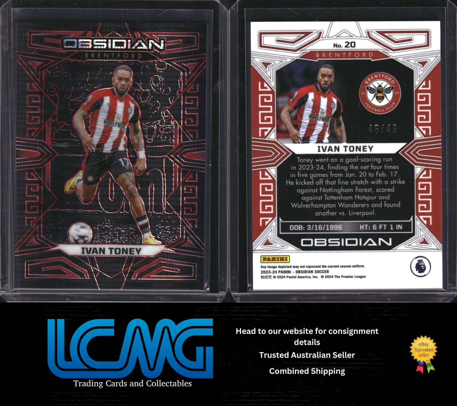 Ivan Toney 2023 Obsidian #20 Electric Etch Green /5 Price Guide