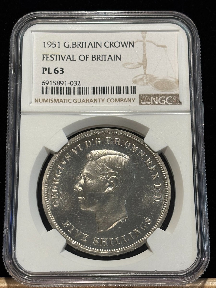 GREAT BRITAIN 1 Crown 1951, George VI, NGC MS 63 UNC PL Proof-Like