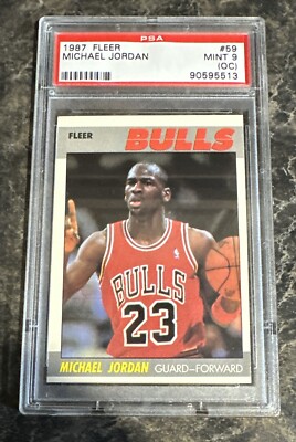 1987 Fleer Basketball Michael Jordan #59 Bulls 🏀 PSA 9 MINT 🔥 OC