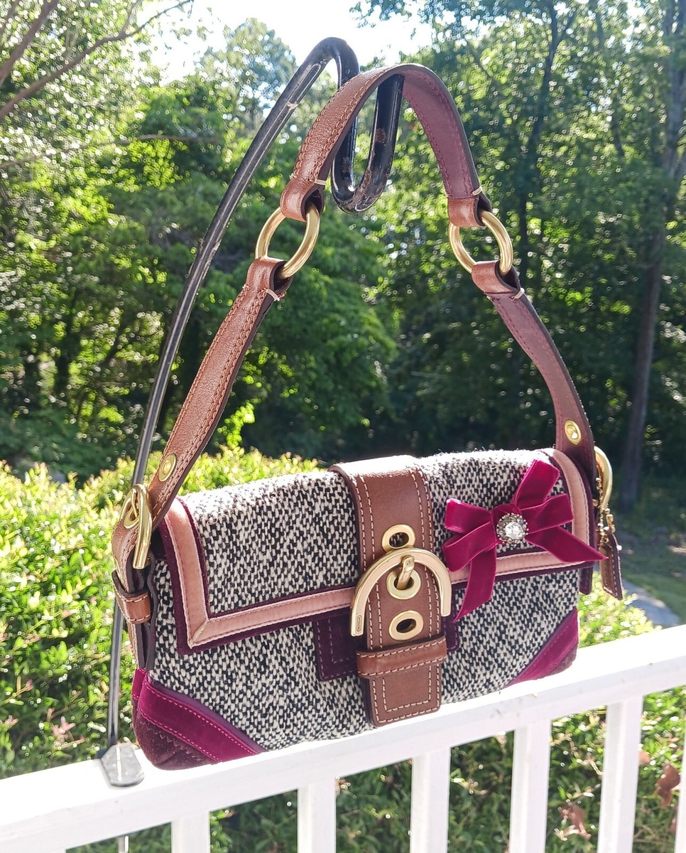 Vintage Coach Tweed Shoulder Bag SOHO