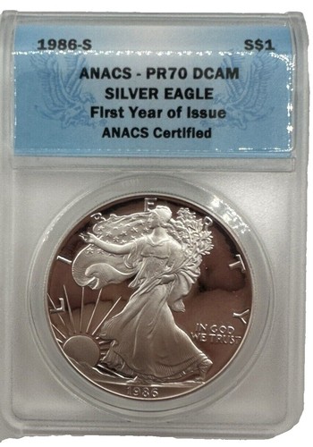 1986 S PROOF SILVER EAGLE PCGS PR70 DCAM LEGACY COLLECTION MAGNUM