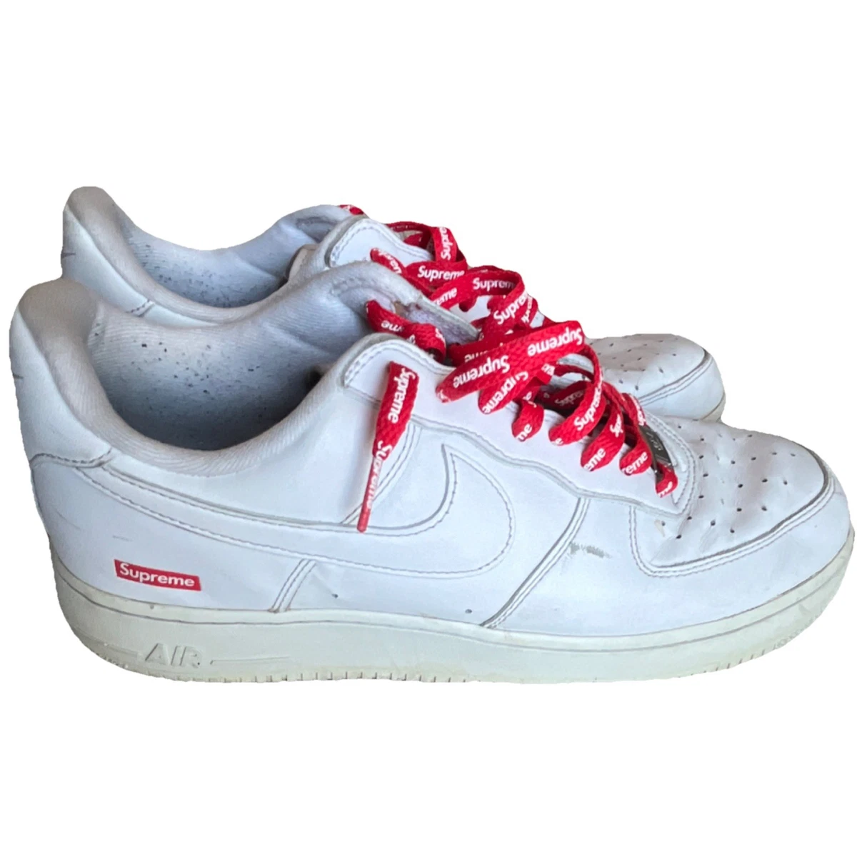 Nike Supreme x Air Force 1 Low Box Logo - Speed Red | eBay