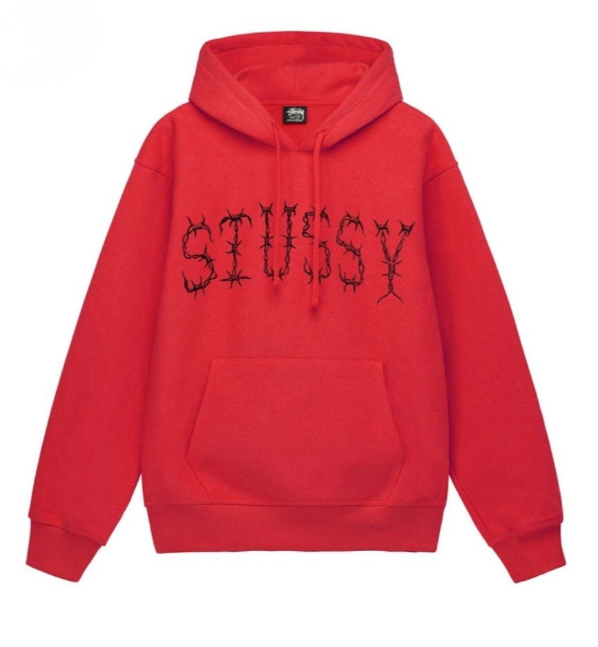 Stussy Barb Wire Hoodie XL Red NWT | eBay