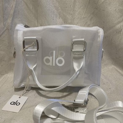 Alo Yoga Mini Sheer Duffle Bag White Mesh Travel Crossbody Gym Bag