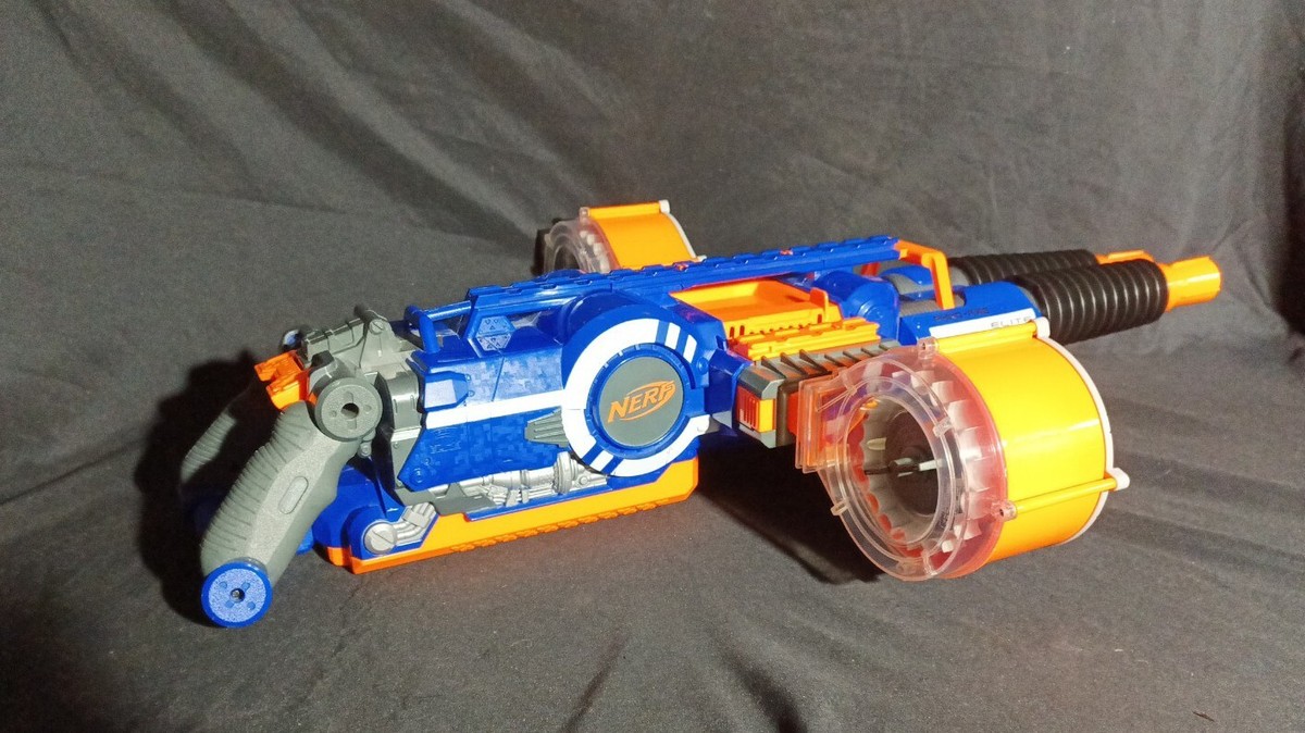 Nerf n-Strike Blue Elite Rhino-Fire Blaster With 2 25 Drum