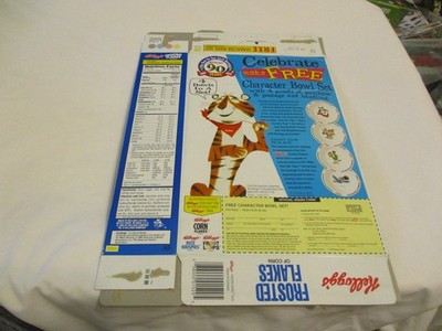 KELLOGGS CEREAL BOX FROSTED FLAKES 90 YEARS TIGER BOWLS for sale