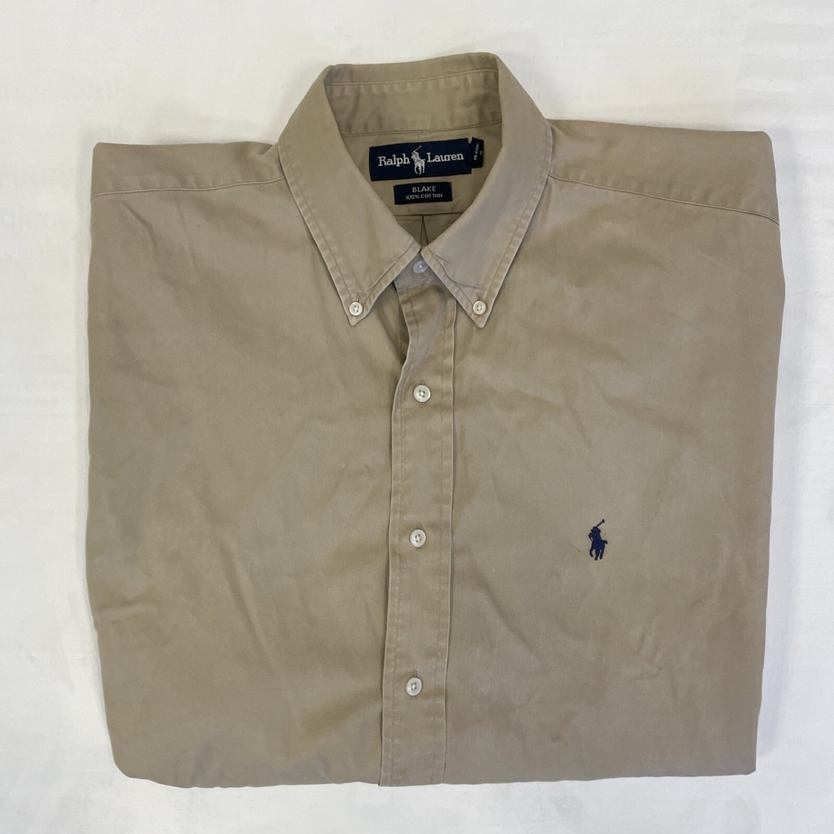 Polo Ralph Lauren Vintage Blake Khaki Button Down Shirt in Beige