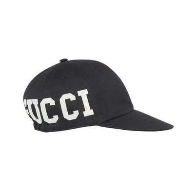 Authentic Men's Gucci Black 25 Logo Print Twill Baseball Hat Cap