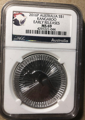 2016 P Australia $1 Dollar Kangaroo Silver Coin, NGC Early Release