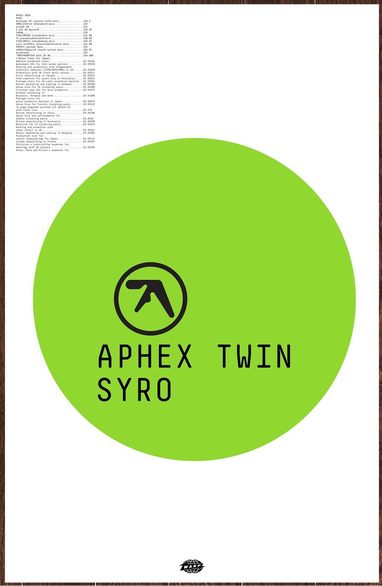 APHEX TWIN Syro Ltd Ed New RARE Poster Display! Electronica Techno