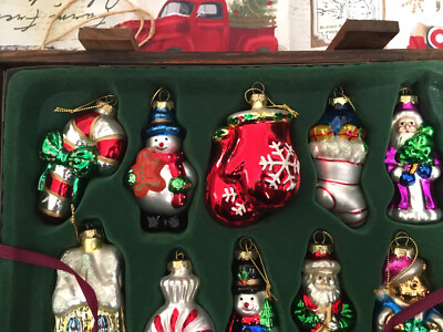 Thomas Pacconi Museum Series Vintage Glass Christmas Ornaments Set